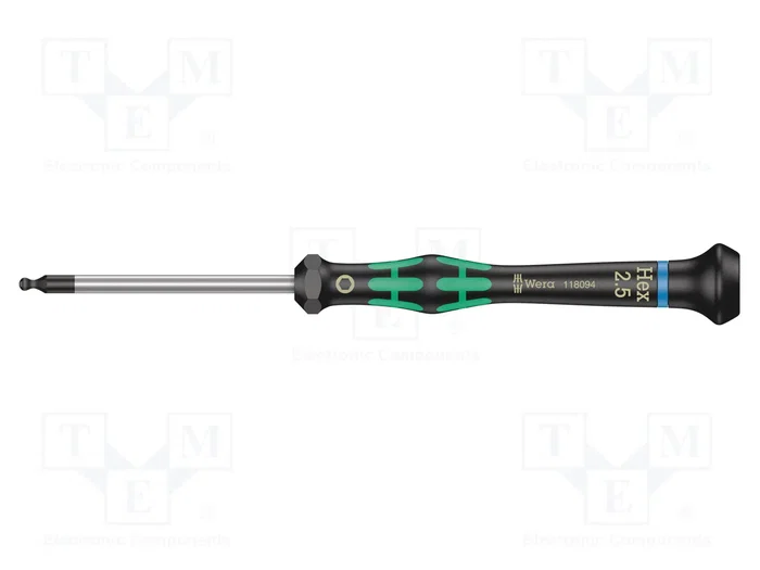 WERA Destornillador de precisión Kraftform Micro Allen esférica HEX 2,5mm WERA Destornillador de precisión Kraftform Micro Allen esférica HEX 2,5mm