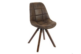 DKD Home Decor Silla Brooklyn de Poliéster y Madera en Marrón y Natural