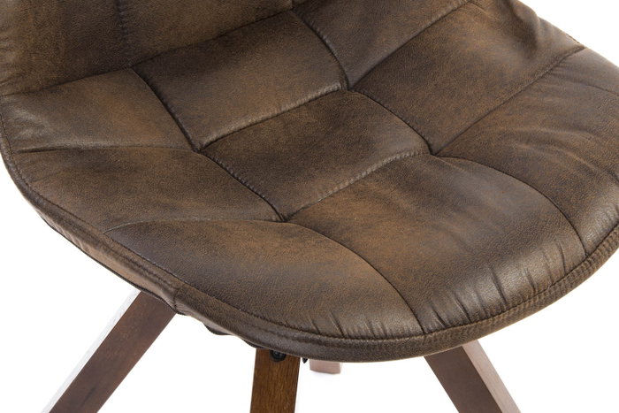 DKD Home Decor Silla Brooklyn de Poliéster y Madera en Marrón y Natural