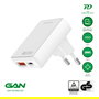 4smarts Cargador FlatPlug Duos 546020, 20W GaN, Carga Rápida, 1 USB-C y 1 USB-A, Blanco