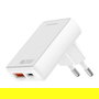 4smarts Cargador FlatPlug Duos 546020, 20W GaN, Carga Rápida, 1 USB-C y 1 USB-A, Blanco