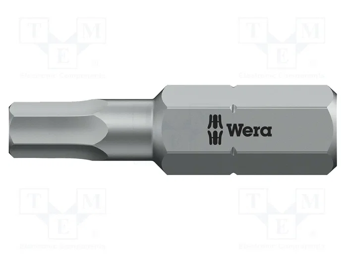 WERA Punta de destornillador hexagonal HEX 4 mm 1/4 pulgada 25 mm