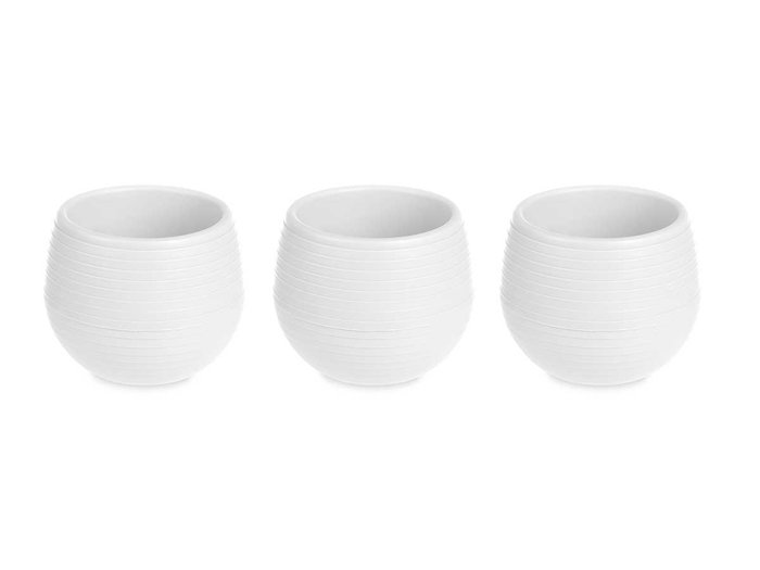 Ibergarden Set 3 Macetas con Reserva de Agua 13 cm Blanca (Set de 4)