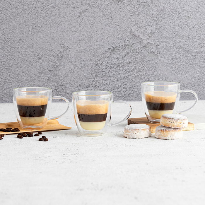 Taza Doble Pared Vidrio Serenia Quid 15 cL (24 Unidades)