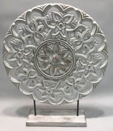 DKD Home Decor Decoración MDF Mandala Blanco 41x8x49