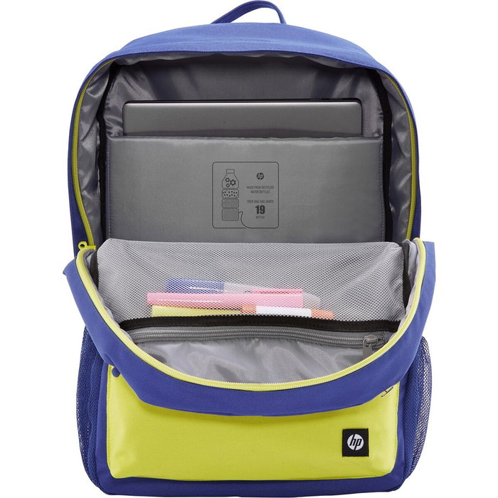 HP Mochila Campus 7J596AA Azul y Lima para Portátiles de hasta 15.6 pulgadas