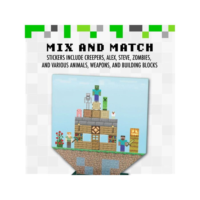 PALADONE Lámpara Acrílica Build a Level Minecraft con Más de 140 Pegatinas, USB o 3xAA