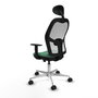 PIQUERAS Y CRESPO Silla de oficina Jorquera con mecanismo Sincro/Traslack, Verde esmeralda y Blanco
