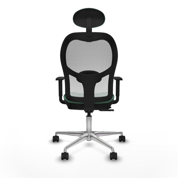 PIQUERAS Y CRESPO Silla de oficina Jorquera con mecanismo Sincro/Traslack, Verde esmeralda y Blanco