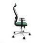 PIQUERAS Y CRESPO Silla de oficina Jorquera con mecanismo Sincro/Traslack, Verde esmeralda y Blanco