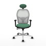 PIQUERAS Y CRESPO Silla de oficina Jorquera con mecanismo Sincro/Traslack, Verde esmeralda y Blanco