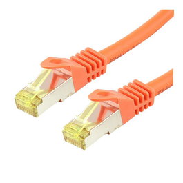 LOGON PROFESSIONAL Cable de Red SFTP/PIMF/LSOH 0.25M CAT6A 500Mhz Doble Blindado RJ45 LSZH Naranja