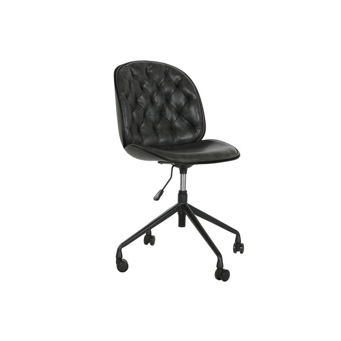 DKD Home Decor Silla con Ruedas Ajustable Negra y Gris Oscuro DKD Home Decor Silla con Ruedas Ajustable Negra y Gris Oscuro