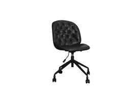 DKD Home Decor Silla con Ruedas Ajustable Negra y Gris Oscuro