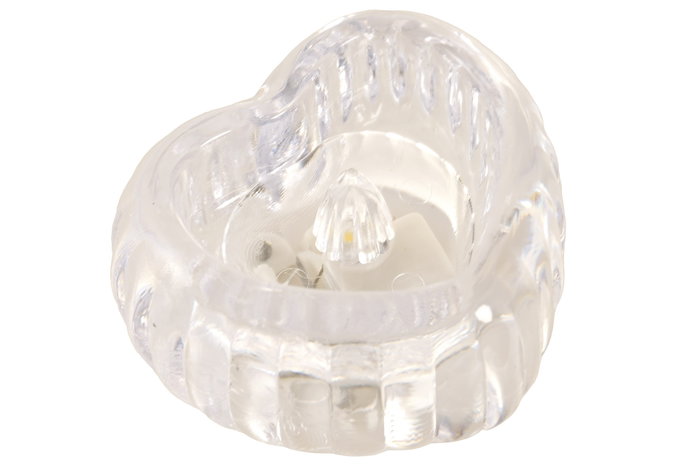 DKD Home Decor Decoracion Luminosa Basicos Transparente 5 x 3 x 6 cm (12 Unidades) Led Plastico Corazon