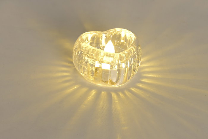 DKD Home Decor Decoracion Luminosa Basicos Transparente 5 x 3 x 6 cm (12 Unidades) Led Plastico Corazon