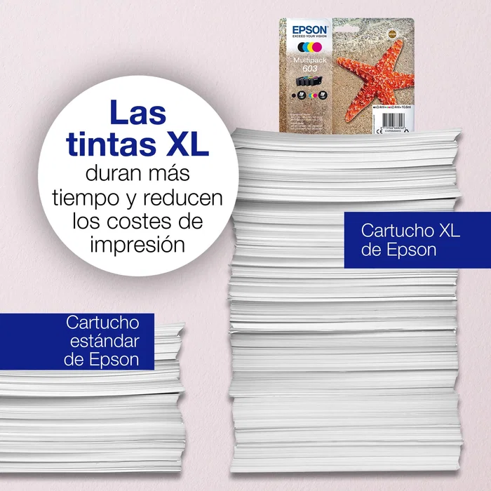 Epson Cartucho de Tinta 603 Cian Rendimiento Estándar C13T03U24020