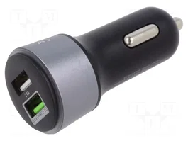 SAVIO Alimentador USB para coche SA-06/B con doble puerto USB A