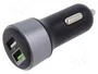 SAVIO Alimentador USB para coche SA-06/B con doble puerto USB A