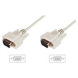 Digitus Cable de Conexión Datatransfer D-Sub9 Macho/Macho 3m Beige