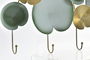 DKD Home Decor Perchero Pared Oriental Verde Menta Dorado Metal 6 x 24 x 45 cm (2 Unidades)