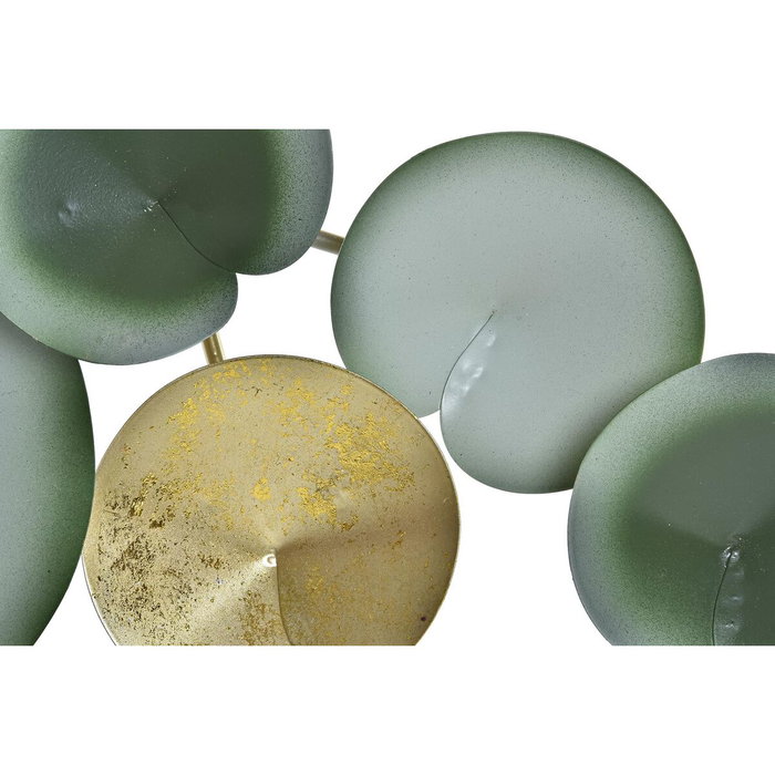 DKD Home Decor Perchero de Pared Nenufar Verde Menta y Dorado