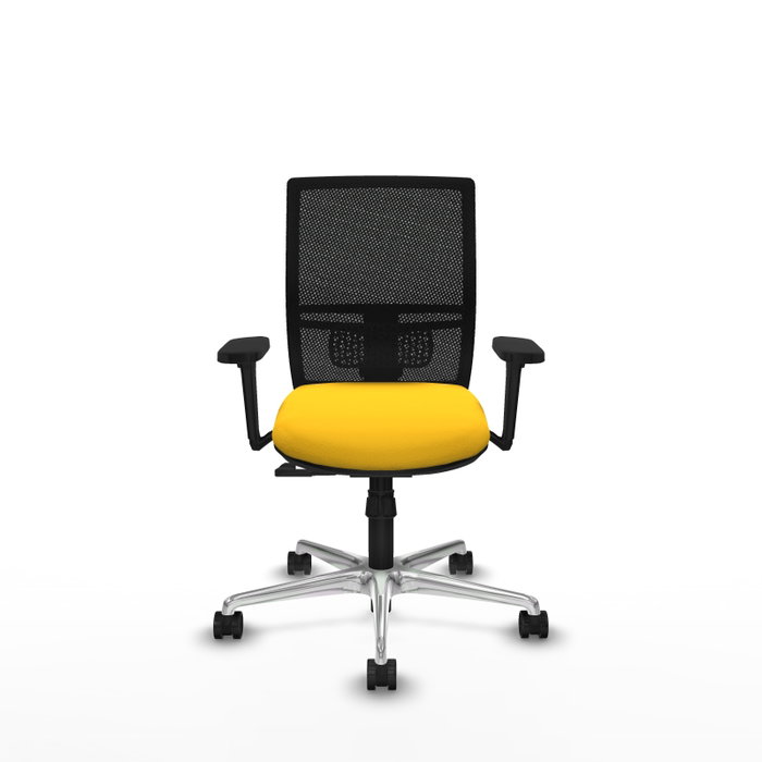 PIQUERAS Y CRESPO Silla de oficina Yunquera con mecanismo Sincro, Amarillo y Negro