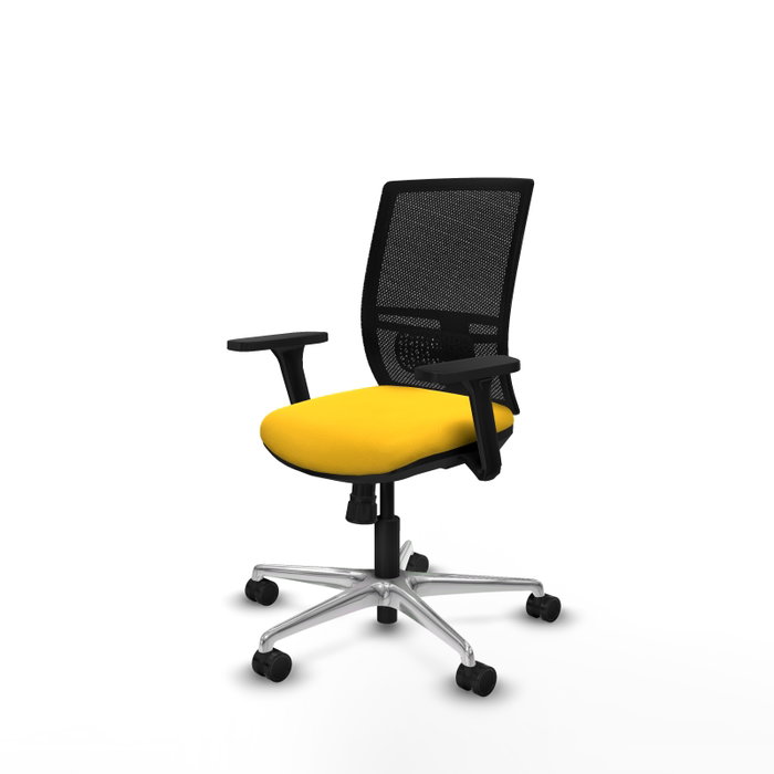 PIQUERAS Y CRESPO Silla de oficina Yunquera con mecanismo Sincro, Amarillo y Negro