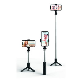 4smarts Handy Stativ mit Wireless-Fernauslöser 541636 - Trípode para Smartphone Telescópico 73 cm, Negro, 360 grados, con Mando Bluetooth a 10 m