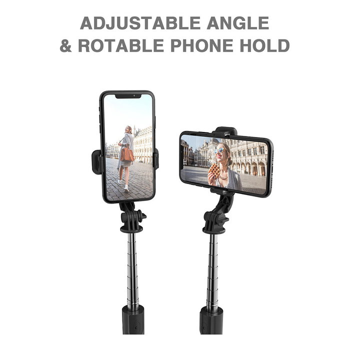 4smarts Handy Stativ mit Wireless-Fernauslöser 541636 - Trípode para Smartphone Telescópico 73 cm, Negro, 360 grados, con Mando Bluetooth a 10 m