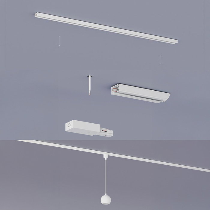 Philips Riel de Extensión Easylink 1 m Blanco, Sistema de Carril en H 3 Cables, Máx 1800W, 100x3.3x1.7 cm, Aluminio, Incluye Elementos de Fijación