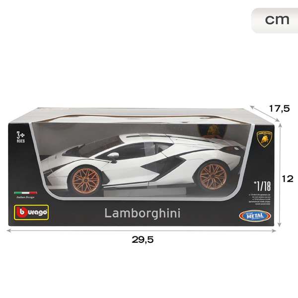 Burago Lamborghini Sian FKP 37 Blanco Escala 1:18 Burago Lamborghini Sian FKP 37 Blanco Escala 1:18