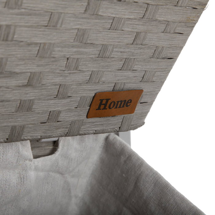 Estantería de Baño Versa Gris 4 Cestas Multicolor Algodón Madera Ratán 35 x 125 x 35 cm