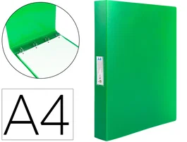 Liderpapel Carpeta de 4 anillas 25 mm Verde manzana