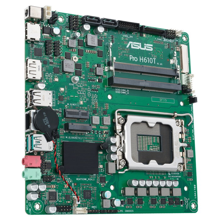 ASUS PRO H610T-CSM Placa base Intel LGA 1700 Thin Mini-ITX, soporte para procesadores Intel Core i9/i7/i5/i3, Celeron, Pentium Gold, DDR5 64 GB