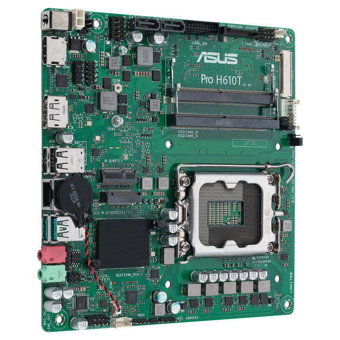 ASUS PRO H610T-CSM Placa base Intel LGA 1700 Thin Mini-ITX, soporte para procesadores Intel Core i9/i7/i5/i3, Celeron, Pentium Gold, DDR5 64 GB