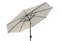 DKD Home Decor Parasol de Jardín y Terraza Reclinable Marfil, 265 x 265 x 250 cm, Mastil 38mm, UV 50+, Acero y Poliéster