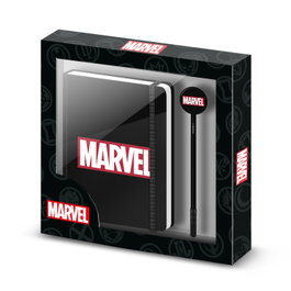 Karactermania Diario con Cadena y Bolígrafo Fashion Marvel Comics Negro
