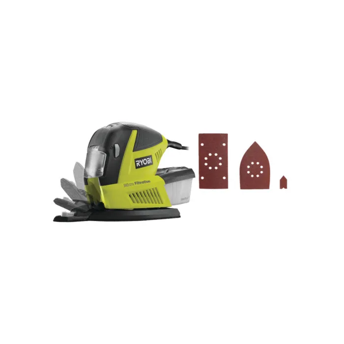 Ryobi Lijadora Multiusos 180W con 3 Modos (Triangular, 1/3 Hoja, Acabado) y 30 Abrasivos Ryobi Lijadora Multiusos 180W con 3 Modos (Triangular, 1/3 Hoja, Acabado) y 30 Abrasivos
