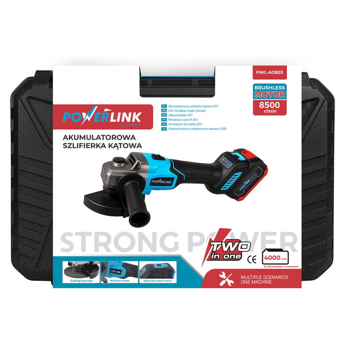 Extralink Powerlink AG803 Amoladora Angular a Batería con Empuñadura 8500rpm Extralink Powerlink AG803 Amoladora Angular a Batería con Empuñadura 8500rpm