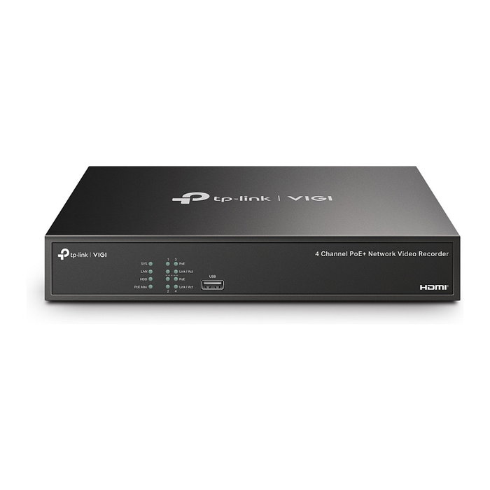 TP-Link VIGI NVR1004H-4P-2TB Grabador de Video 4 Canales PoE 2TB 4K H.265+ NVR para Seguridad TP-Link VIGI NVR1004H-4P-2TB Grabador de Video 4 Canales PoE 2TB 4K H.265+ NVR para Seguridad