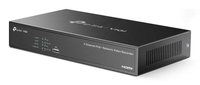 TP-Link VIGI NVR1004H-4P-2TB - Grabador de Vídeo en Red (NVR), 4 Canales, PoE, HDD 2TB Incluido, Resolución 4K UHD (3840x2160) TP-Link VIGI NVR1004H-4P-2TB - Grabador de Vídeo en Red (NVR), 4 Canales, PoE, HDD 2TB Incluido, Resolución 4K UHD (3840x2160)