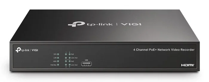 TP-Link VIGI NVR1004H-4P-2TB - Grabador de Vídeo en Red (NVR), 4 Canales, PoE, HDD 2TB Incluido, Resolución 4K UHD (3840x2160) TP-Link VIGI NVR1004H-4P-2TB - Grabador de Vídeo en Red (NVR), 4 Canales, PoE, HDD 2TB Incluido, Resolución 4K UHD (3840x2160)