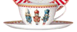 DKD Home Decor Set de 2 Tazas de Porcelana Cascanueces Multicolor