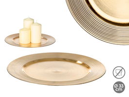 Giftdecor Portavelas Círculos Dorado 33 cm (Set de 24)