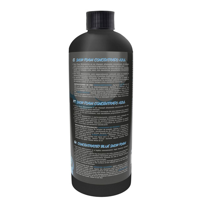 Motorrevive MRV0019 Snow Foam Concentrado Azul para Limpieza de Autos - 500 mL, Genera Espuma Activa, Adhiere Suciedad, Protege Pintura, Ideal para Pistolas de Espuma