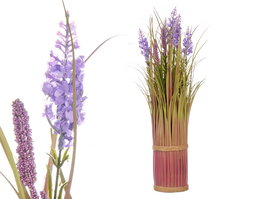 Ibergarden Ramillete Lavanda Morado Plástico y Cuerda 20 cm x 48 cm x 20 cm con Maceta 9 cm (Set de 6)