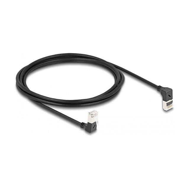 DeLOCK Cable de red RJ45 Cat.6A S/FTP Slim 90° Negro 2 m DeLOCK Cable de red RJ45 Cat.6A S/FTP Slim 90° Negro 2 m