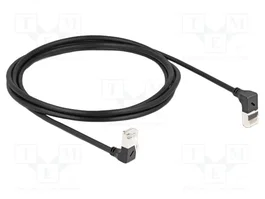 DeLOCK Cable Ethernet Cat.6A S/FTP Slim 2m Negro con Conector Angular
