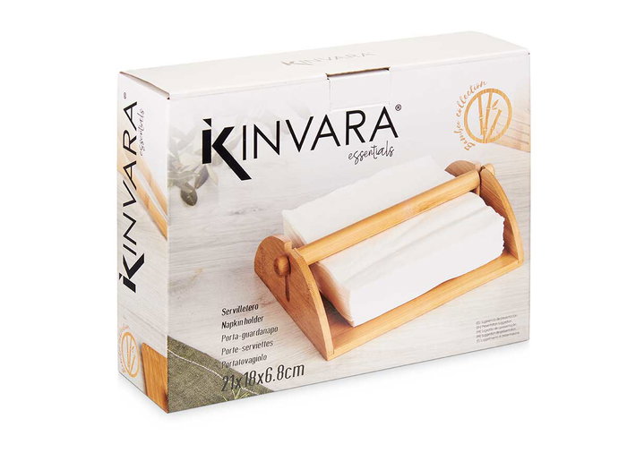 Kinvara Servilletero Bambú 23.5x17.5x6.8 cm Marrón (Set de 8)